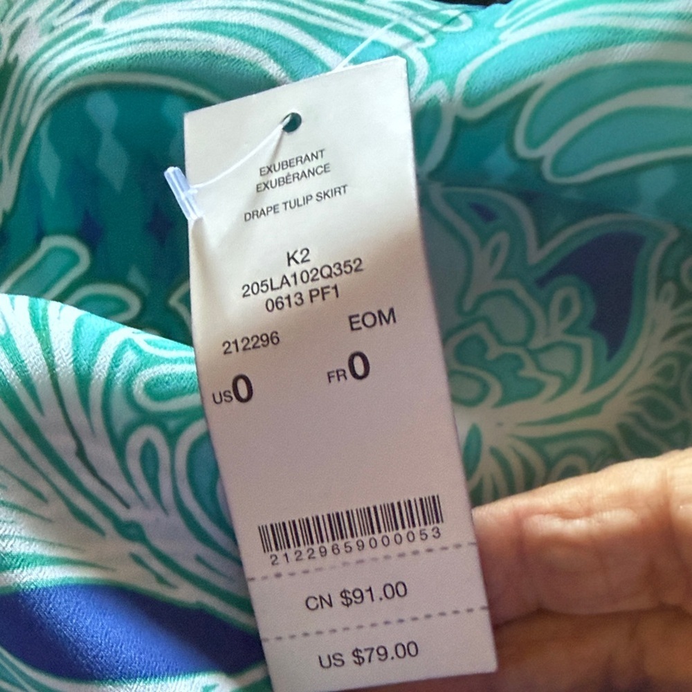 Bebe Teal and Black Patterned Wrap Mini Skirt size 0 - Picture 3 of 7